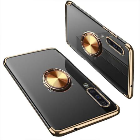 Samsung Galaxy A70 - Skyddande Skal Med Ringhållare Floveme Guld