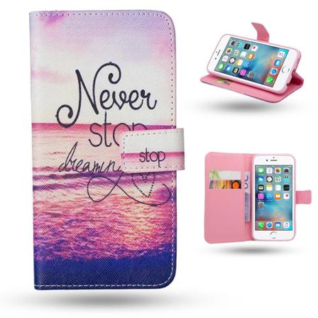Iphone 6 / 6s - Fodral/plånbok Läder-never Stop Dreaming...