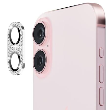 Hat Prince Glitter Kamerabeskyttelse iPhone 16 Sølv