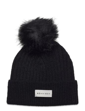 Pom Rib Beanie Black Röhnisch