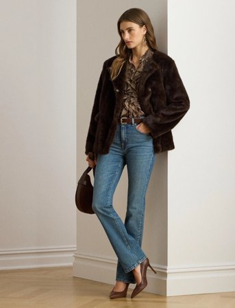 Lauren Ralph Lauren Faux-Fur Coat - Brown - M