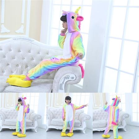 Enhjørning Pyjamas for Barn Regnbue 140 rainbow