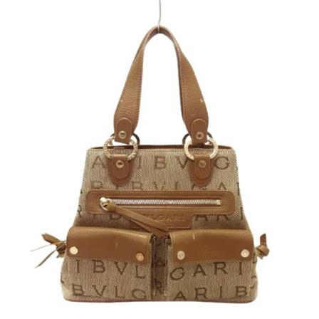 Bvlgari Vintage Pre-owned Cotton Handväska beige, Dam Vintage Väskor, Dam, Storlek: ONE SIZE