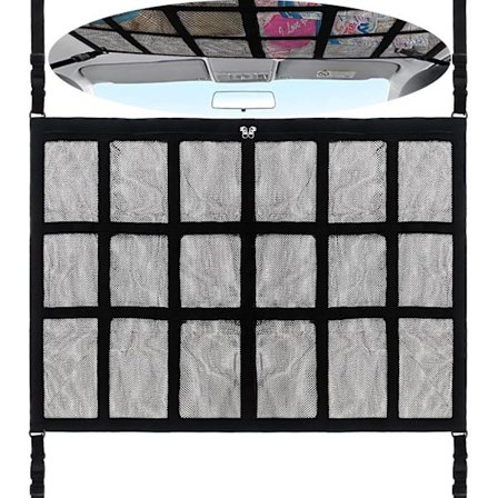 Oppbevaringsnett for biltak, justerbart bagasjenett for bil, elastisk nett for bilens takinteriør, kompatibelt med SUV, Van 78X53cm