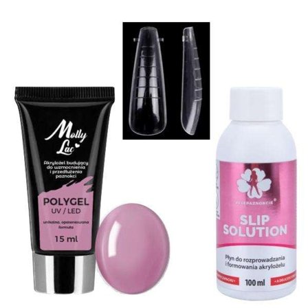 Kit Polygel Bean paste - Dualform, Formtippar - Slip solution