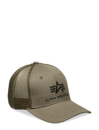 Basic Trucker Cap Accessories Headwear Caps Vihreä Alpha Industries