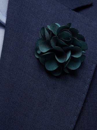 John Henric Men's Petrolfarbene Blumen-Reversnadel Size Onesize