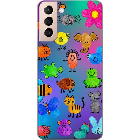 Kompatibel Mobilcover til Samsung Galaxy S21 Little Scribble Friends