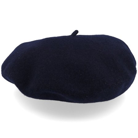 Seeberger - Bleu beret Chapeau - Boiled Wool Navy Beret @ Hatstore