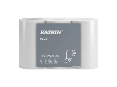 KATRIN Toalettpapper Plus 250 2-lager, vit 42/fp - Lyreco - Städ och hygien - Toalettpapper och torkpapper - Toalettpapper - rulle