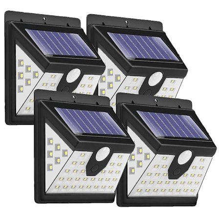 4 stk. Udendørs Solcelle-Væglamper 3 Tilstande Sikkerhedsl lampe