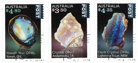Australien - Opaler - Stemplet sæt 3v