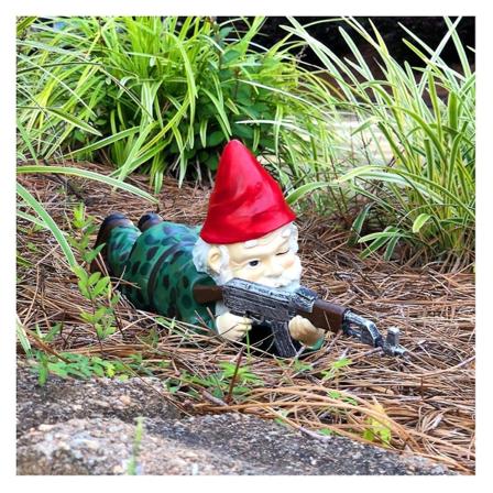 Morsom Army Garden Gnome Statue Resin Desktop Plen Ornament Figur Skulptur innendørs C