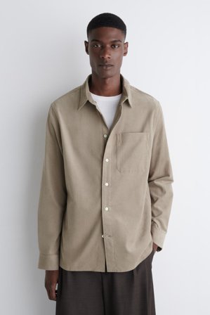 COS Homme Chemise Décontractée En Velours Côtelé in Beige