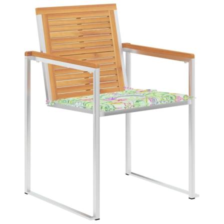 Vidaxl Trädgårdsstolar Med Dynor 4 St Massiv Teak Brun