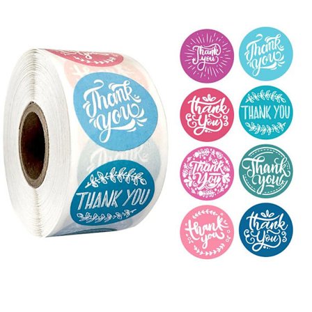 500 klistremerker klistremerker - Takk-motiv - Tegneserie