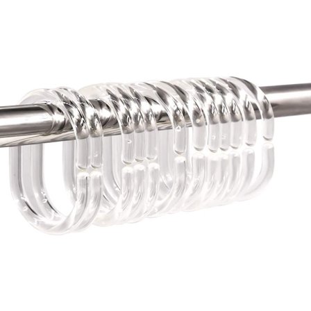 24-pack plast C-formade duschdraperiringar