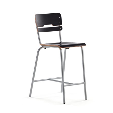 Classroom chair SCIENTIA, wide seat, H 650 mm, silver/white