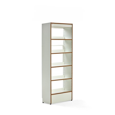 Bibliotheksregal STORY, basic, einseitig, 1920x747x305 mm, 5 Fachböden, weiß