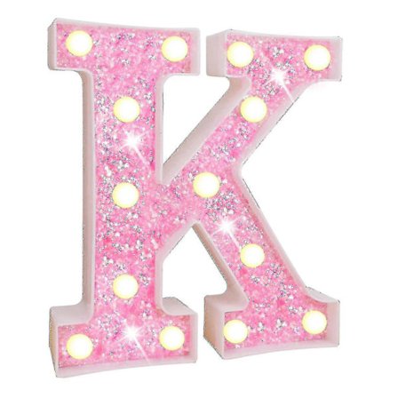 Sinknap LED Bogstav Lys Glitter Alfabet Skilt Med Hængehul Natlys Fest Bryllup Hjem Dekoration LED Lys [XH]