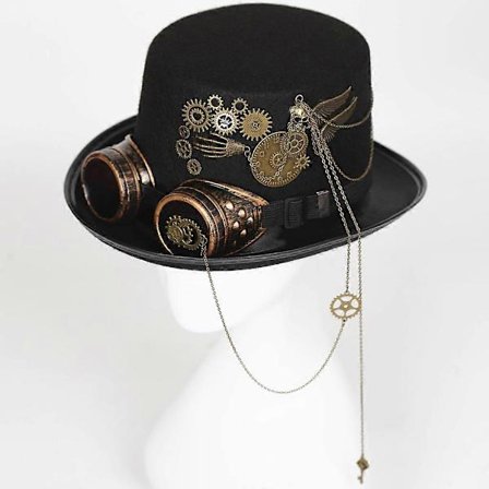 Steampunk Hat med Cosplay Party Beskyttelsesbriller til Udklædning