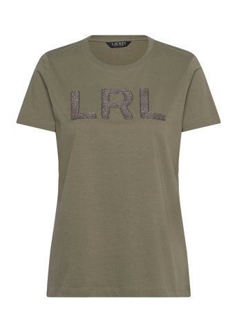 Lauren Ralph Lauren | Beaded-Logo Cotton Jersey Tee | S