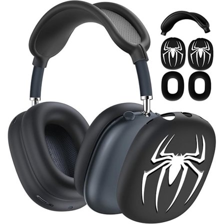 Spindeldesign Kompatibelt med AirPods Max 1/2 Generation Skyddsfodral Set - Komplett skydd mot repor och stötar