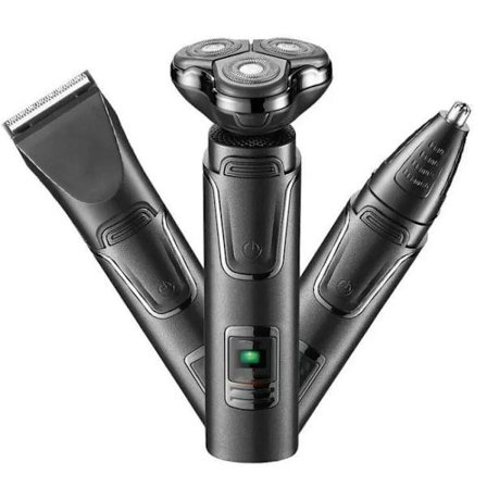 3-in-1 Trimmerisetti miehille - Sähköparranajokone, nenäkarvatrimmeri & hiustenleikkuri, USB ladattava, vedenkestävä muotoilu