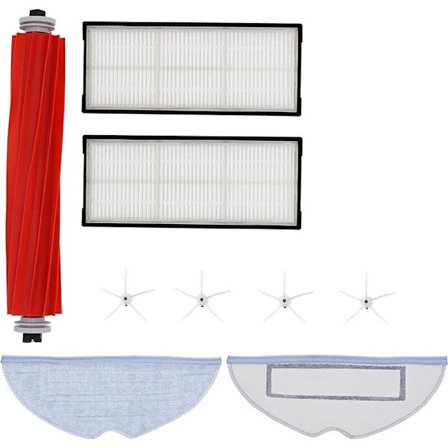 Ersättningstillbehör för Roborock S7 T7S T7S puls G10, 1 huvudborste, 4 sidoborstar, 2 HEPA-filter, 2 moppdukar, 9 delar totalt