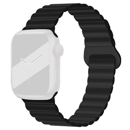 Apple Watch (45 mm) klockarmband med magnetiskt lås i silikon - Svart