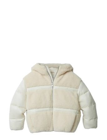 Teddy Shiny Puffer Jacket Cream Calvin Klein