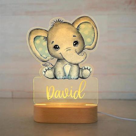 Personlig Baby Elephant Lion Led Usb Night Light Custom