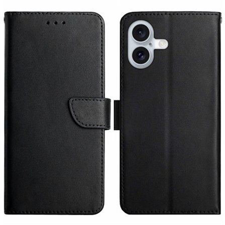 iPhone 17 Fodral Äkta Läder Svart