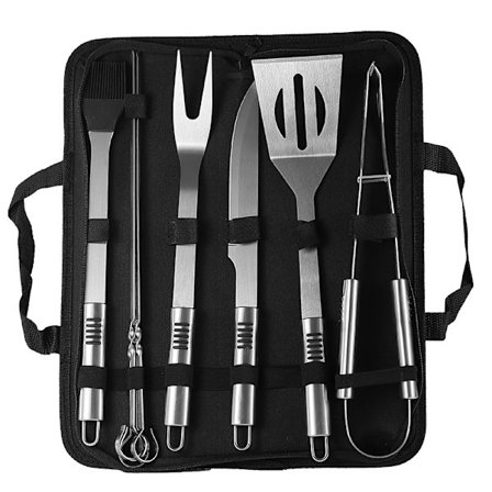 9 stk grillutstyr, rustfritt stål grillsett verktøy kjøkkensett Bb