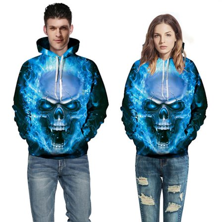 Unisex 3D Digitaltrykte Sweatshirts Hættetrøje til Mænd Kvinder(M)