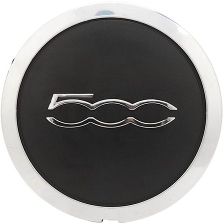 Navkapsel til hjulcenter, hjulcenterkapsel med kromkant, 68078419AC navkapsel til hjulcenter, erstatning for FIAT 500, sorte navkapsler til bilhjul,