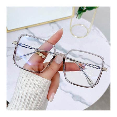 Unisex Oversize Fyrkantiga Datorglasögon Blåljusblockerande Ögonglas Klar Ram