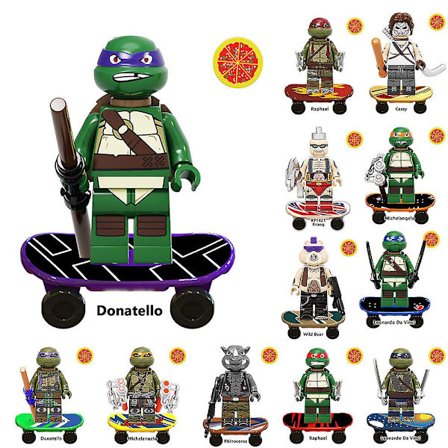 12 kpl/setti Teenage Mutant Ninja Turtles -sarjan minihahmo koottu mini rakennussarja lelut lahjat kodin sisustus