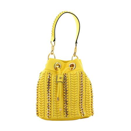 La Carrie, Chain Bucket Bag Geel, Dames, Maat:ONE Size