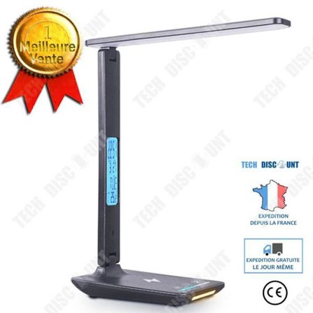 LED-skrivbordslampa - TD - Justerbar modell - 10W - Ögonskydd - Trådlös laddning