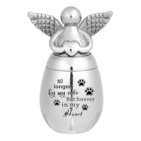 Rustfrit Stål Engel Vinger Hjerte Små Urner Dine Vinger Var Klar Mindesmærker Kremering Aske Urne Mindegenstand