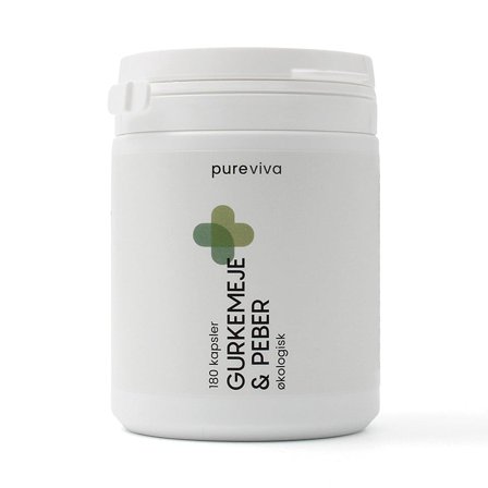 Pureviva Gurkemeje & Peber Økologisk 180 kaps., Helse & Madvarer, Ingredienser, Gurkemeje