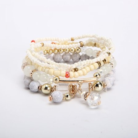1PCS Multilayer Rice Bead Armband, Boho Stackable Bead Brac