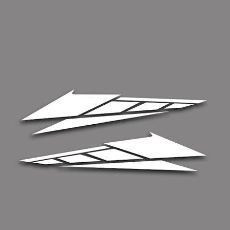 Moottoripyörän koristetarra Tail Box -tarrat VALKOINEN 20 cm 20 cm