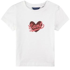Kids - GANT Heart Script Branded T-Shirt White 92 cm - Tops - 92 cm - White - Mädchen