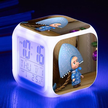 Masha And The Bear Alarm Clock Led Night Light Style Z