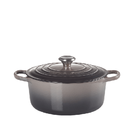 Le Creuset Rund Gryta Gjutjärn 26cm Flint 5,3L Grytor Unisex Grå 5,3 L/ 26 cm