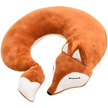 U-formad Reseplats, Cartoon Fox Nackkudde för Vuxna och Barn, Brun