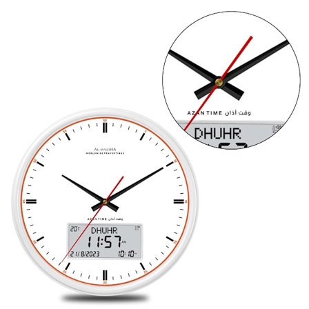 13 tommer Stort Skærm Digitalt Vægur Azan Ur med Temperatur Dato Uge Visning Retro Timing Ur Boligindretning