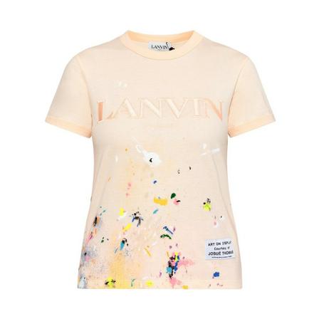 Lanvin, T-shirt Oranje, Dames, Maat:XL,Katoen